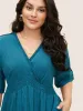 V Neck Shirred Contrast Webbing Split Side Dress sold by Bloomchic