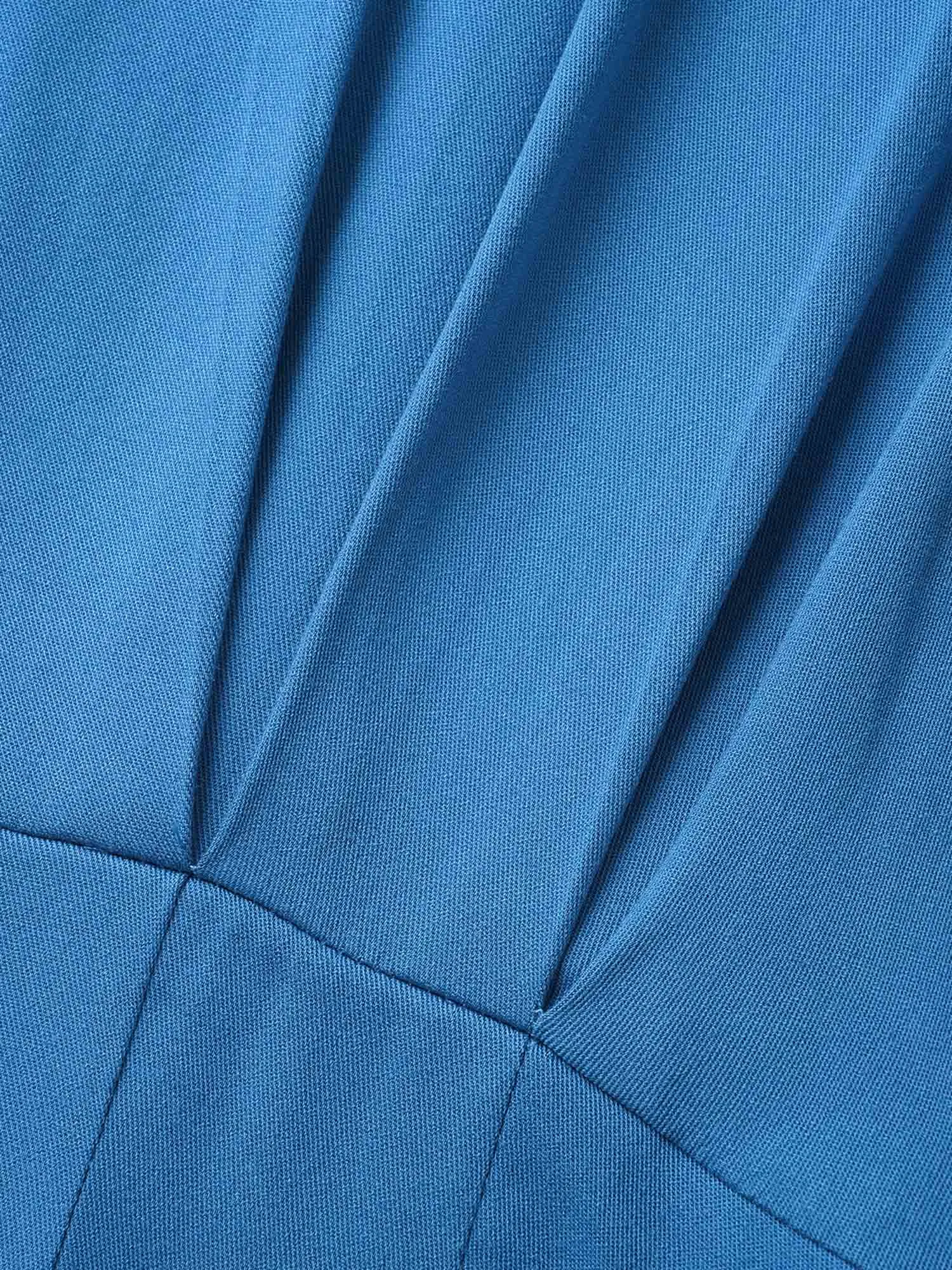 Plain Shirt Collar Pleated Midi Dress sold by Bloomchic product image thumbnail 5