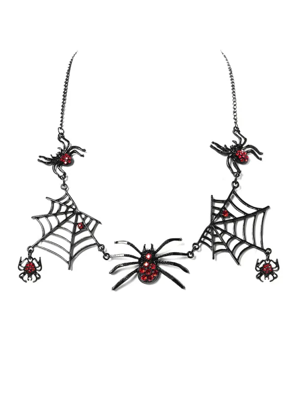 Halloween Spider Web Chain Necklace sold by Bloomchic