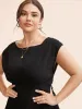 Stretch Woven Cowl Neckline Midi Dress sold by Bloomchic