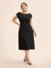 Stretch Woven Cowl Neckline Midi Dress sold by Bloomchic
