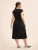 Stretch Woven Cowl Neckline Midi Dress sold by Bloomchic