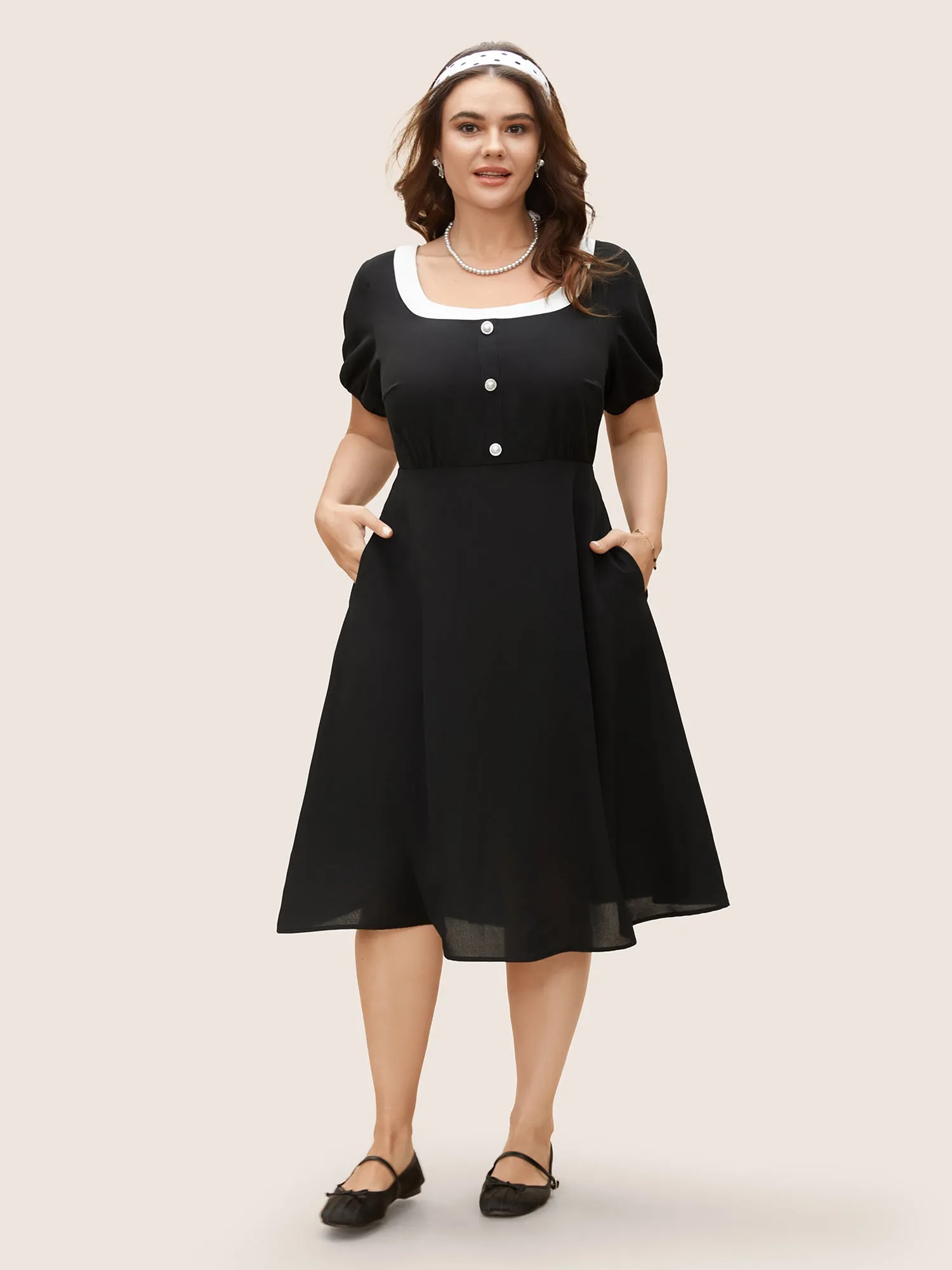 Pearl Buttons Vintage Midi Dress sold by Bloomchic product image thumbnail 2