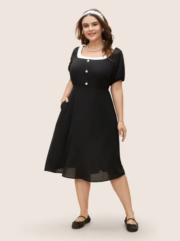 Pearl Buttons Vintage Midi Dress sold by Bloomchic
