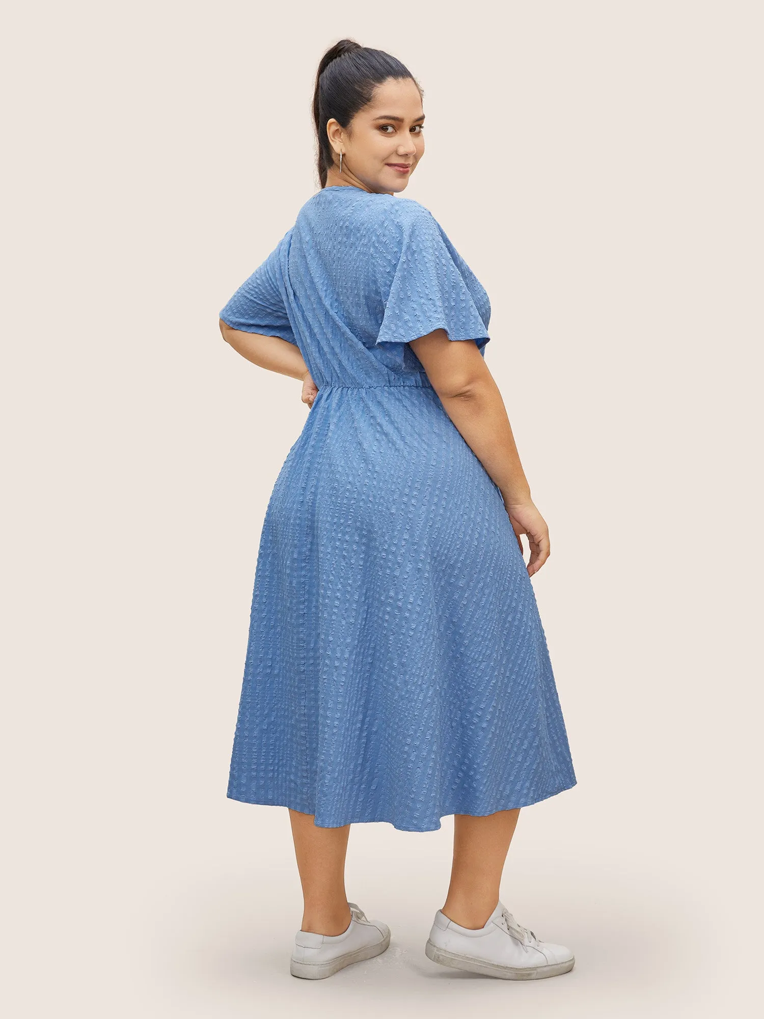 Solid Textured Jacquard Pocket Dress sold by Bloomchic product image thumbnail 3