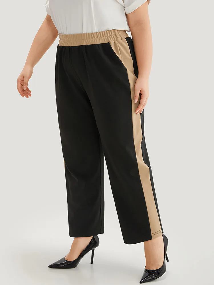 Two Tone Elastic Waist Pocket Pants sold by Bloomchic product image thumbnail 3