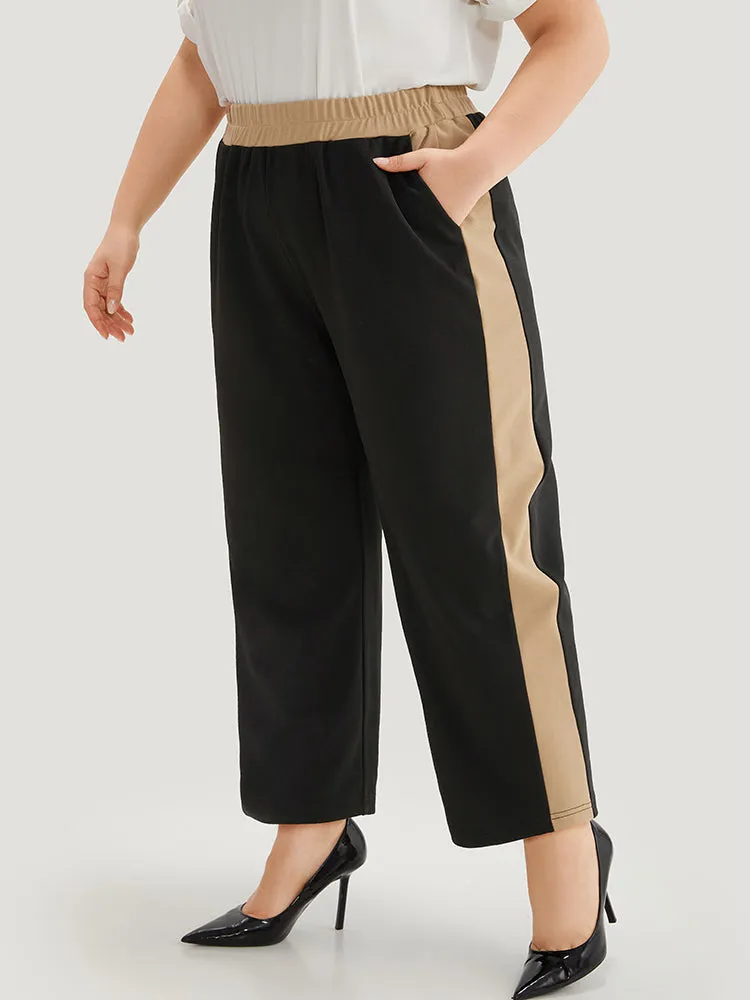 Two Tone Elastic Waist Pocket Pants sold by Bloomchic