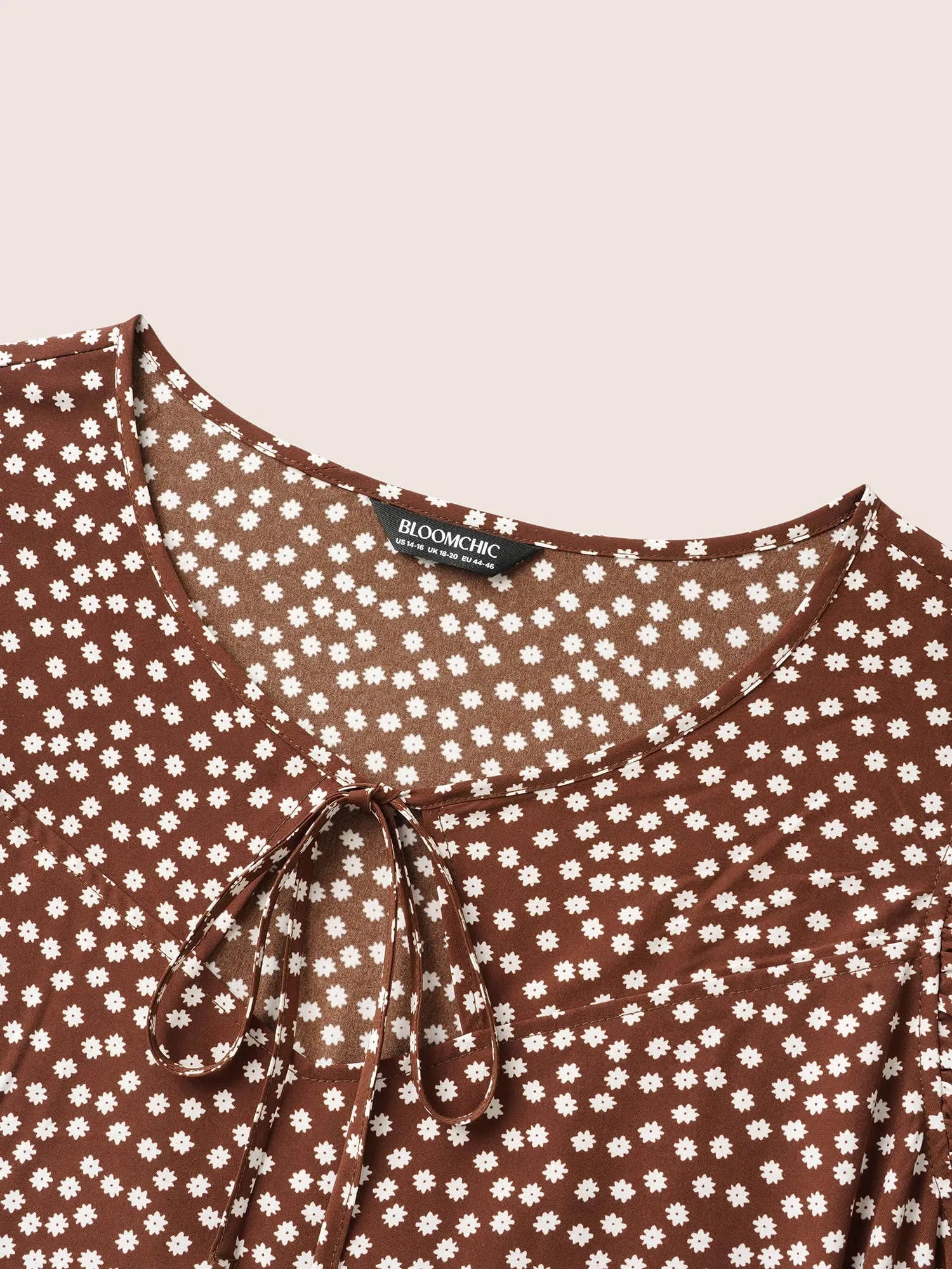 Ditsy Floral Tie Knot Cap Sleeve Dress sold by Bloomchic product image thumbnail 5