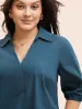 Cotton Shirt Collar Lantern Sleeve Blouse sold by Bloomchic