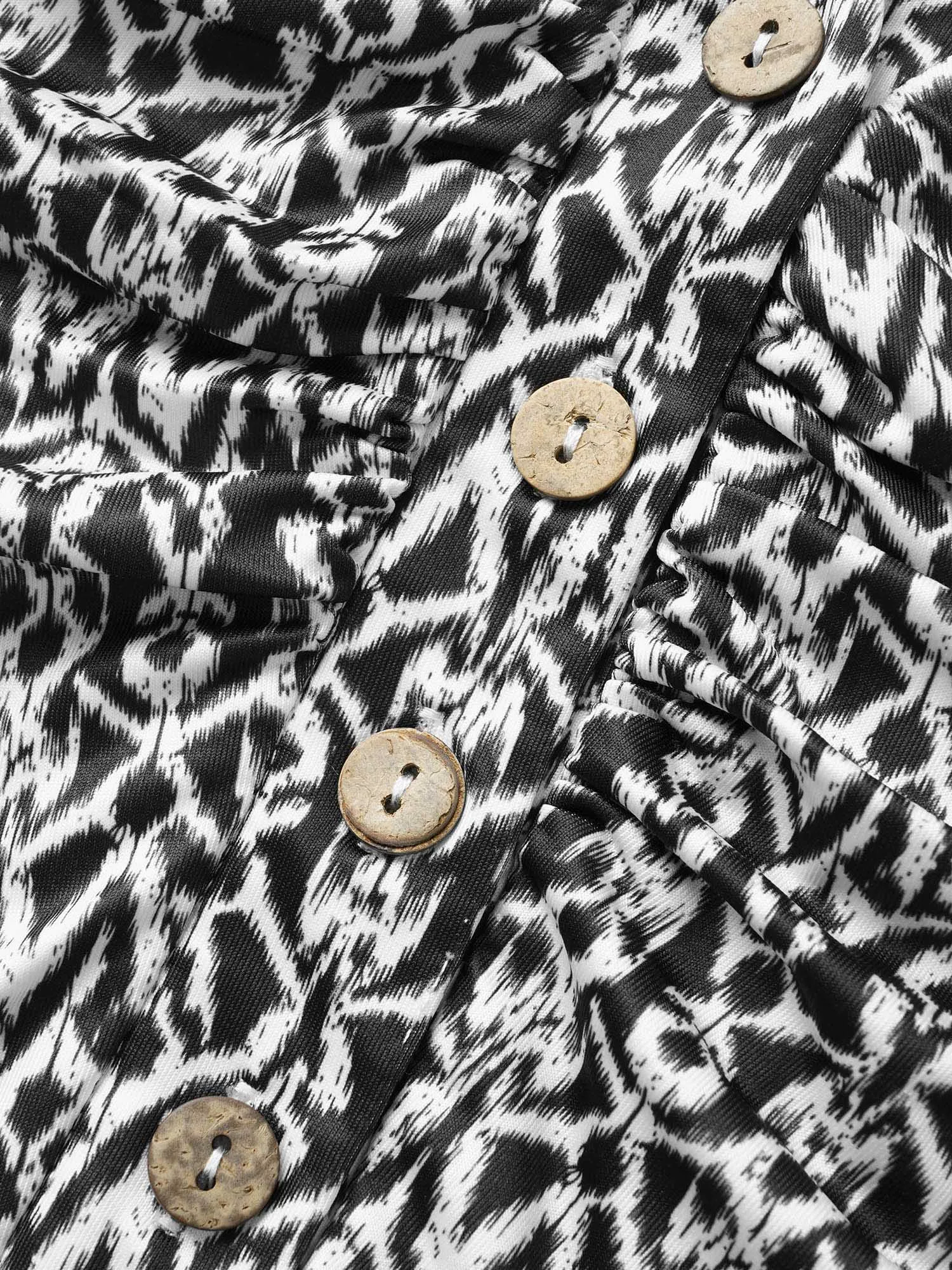 Boho Print Notched Collar Ruched Dress sold by Bloomchic product image thumbnail 5