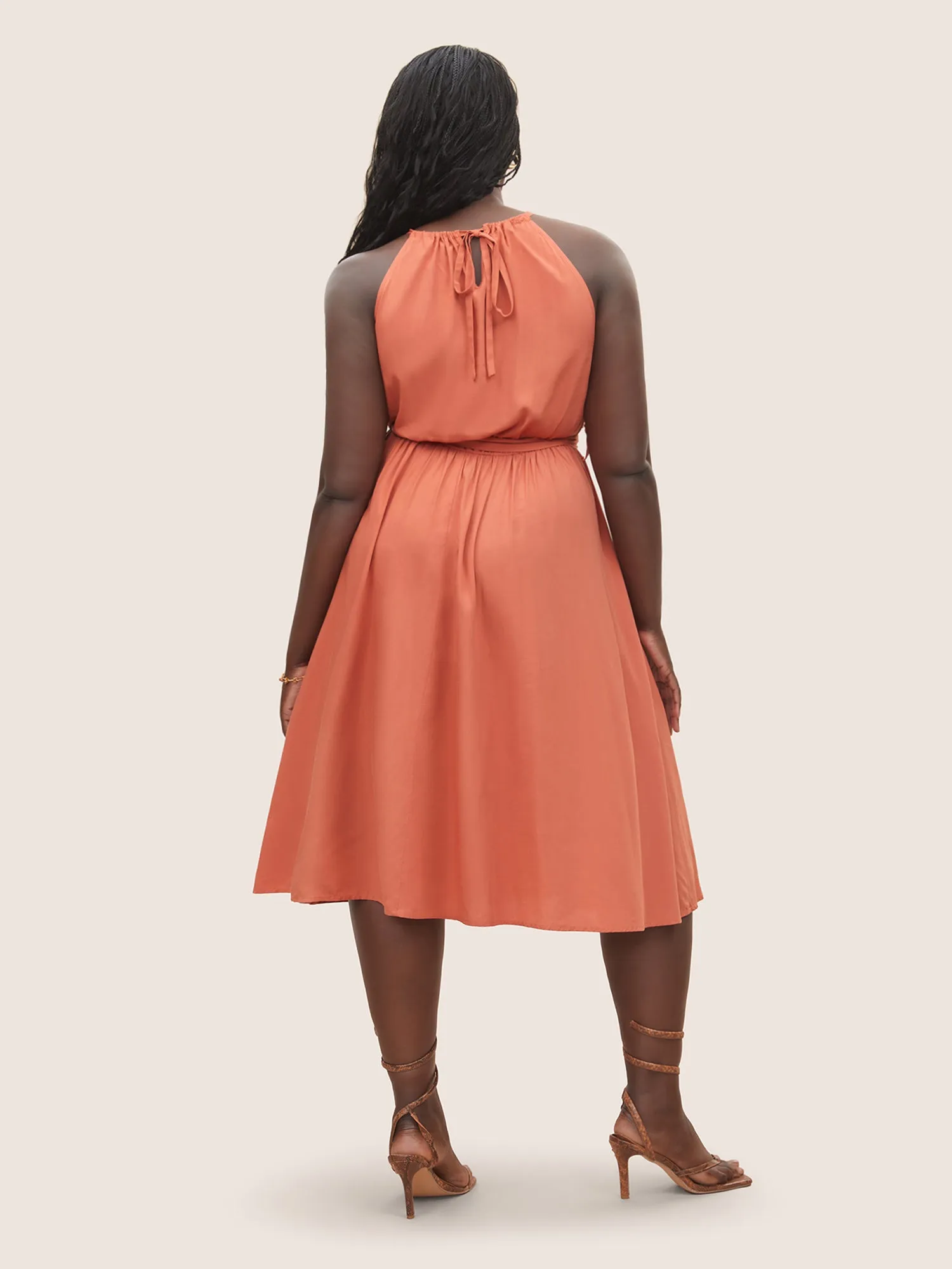 Supersoft Essentials Halter Lace Panel Belted Dress sold by Bloomchic product image thumbnail 3