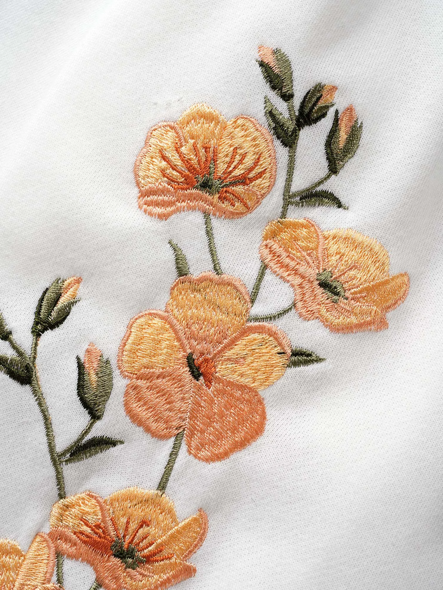 Floral Embroidered Hooded Drawstring Sweatshirt sold by Bloomchic product image thumbnail 5