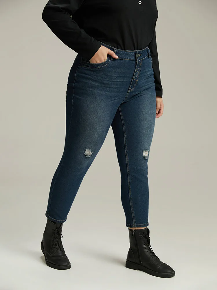 Stitch Detail Distressed Very Stretchy Jeans sold by Bloomchic product image thumbnail 5