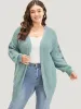 Floral Embroidered Lantern Sleeve Drop Shoulder Cardigan sold by Bloomchic