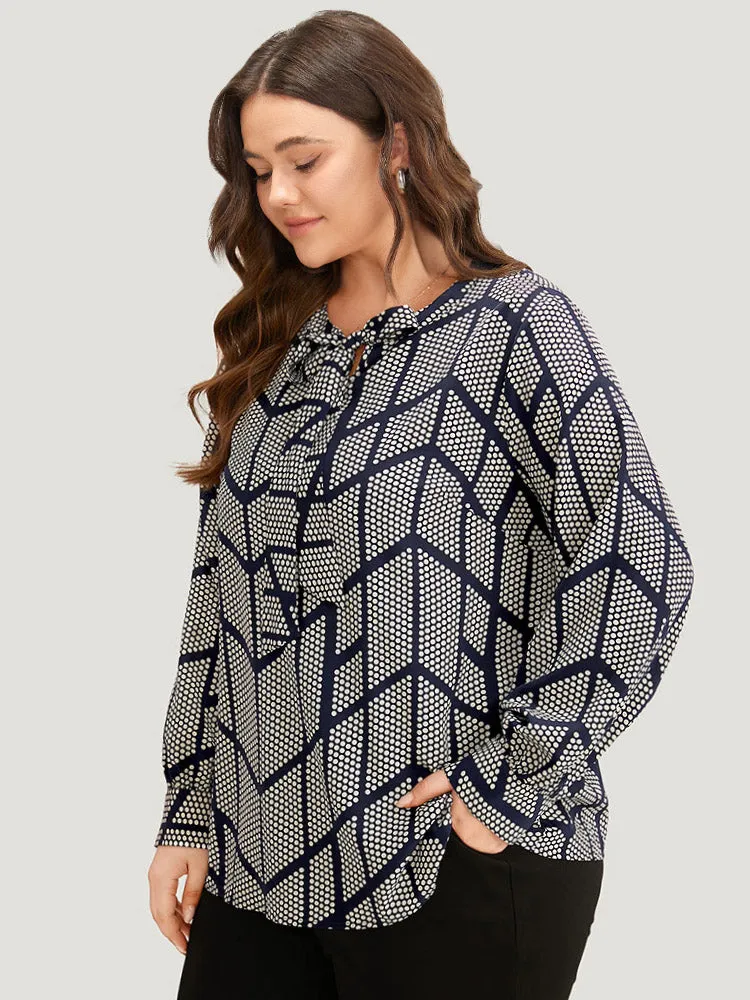 Polka Dot Knot Neck Blouse sold by Bloomchic product image thumbnail 4