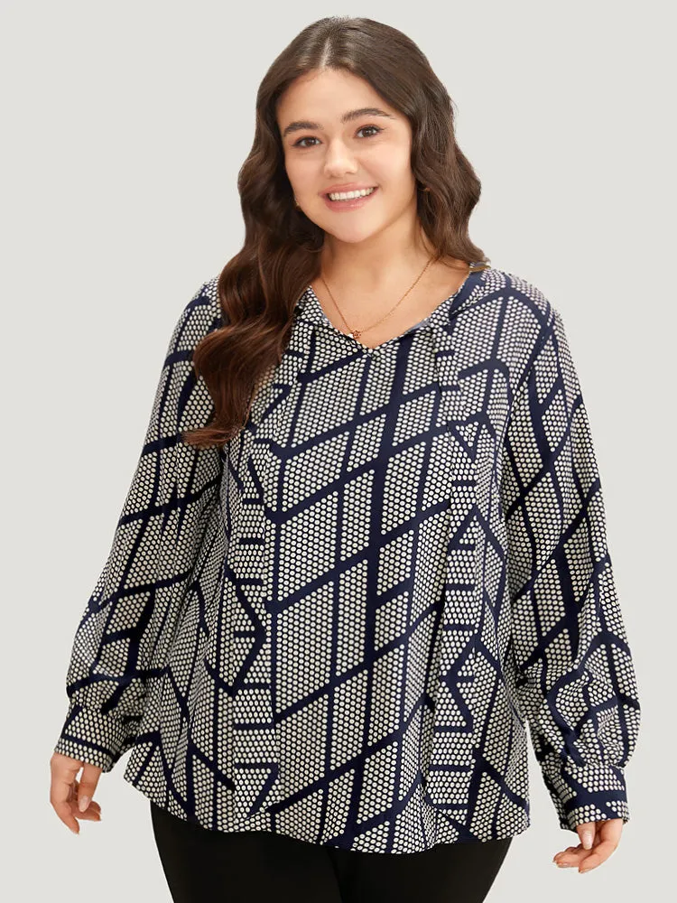 Polka Dot Knot Neck Blouse sold by Bloomchic