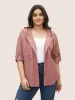Plain Waffle Knit Drawstring Tab Sleeve Jacket sold by Bloomchic