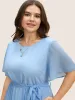 Chiffon Patchwork Ruffle Layered Hem Dress sold by Bloomchic