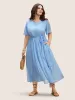 Chiffon Patchwork Ruffle Layered Hem Dress sold by Bloomchic