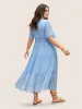 Chiffon Patchwork Ruffle Layered Hem Dress sold by Bloomchic