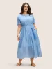 Chiffon Patchwork Ruffle Layered Hem Dress sold by Bloomchic