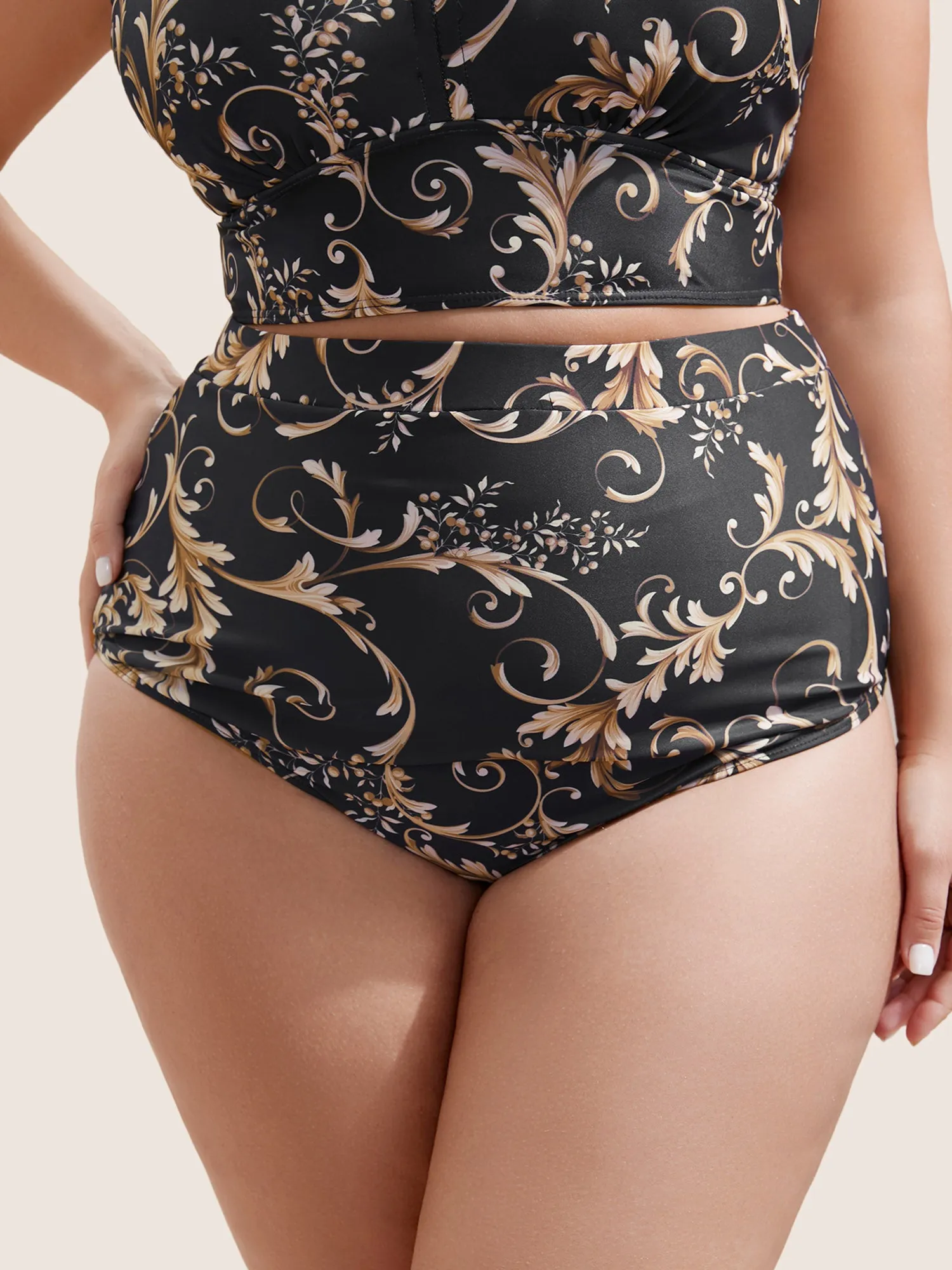 Baroque Graphic Skinny Swim Bottom sold by Bloomchic