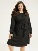 Rib Knit Solid Pocket Pleated Belted Dress sold by Bloomchic