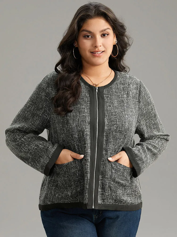 Tweed Patchwork Zipper Pocket Jacket sold by Bloomchic product image thumbnail 5