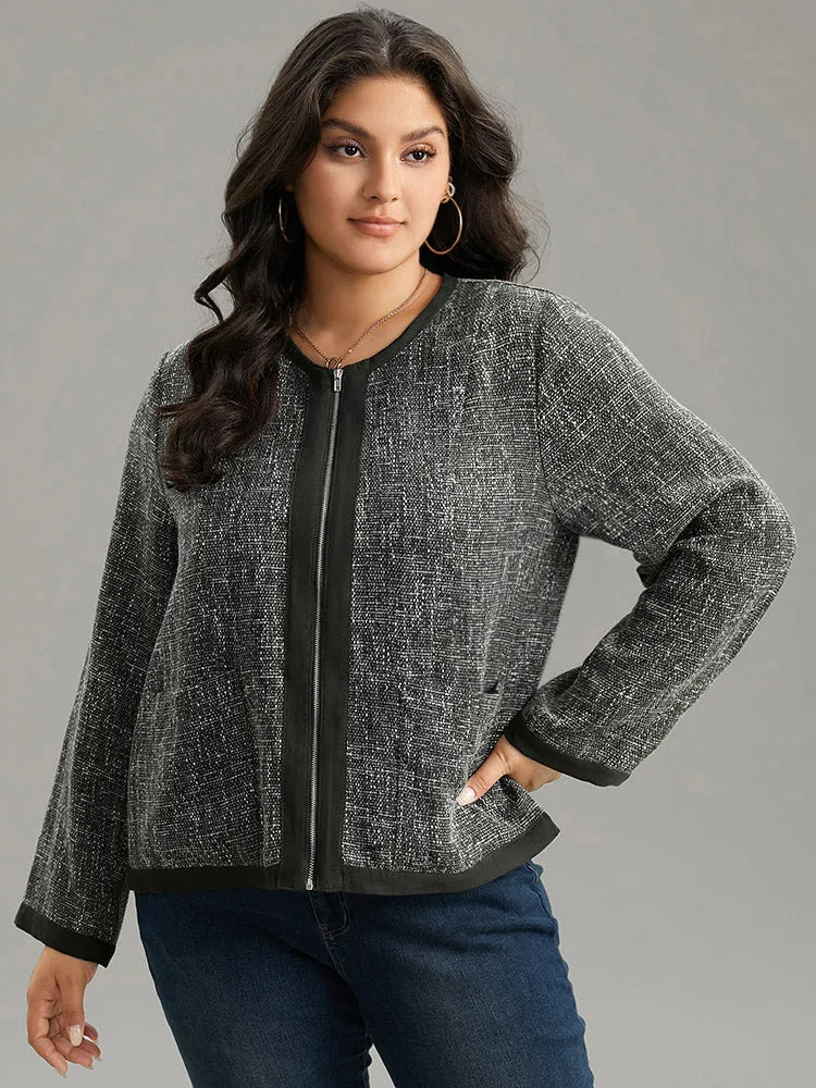 Tweed Patchwork Zipper Pocket Jacket sold by Bloomchic product image thumbnail 3