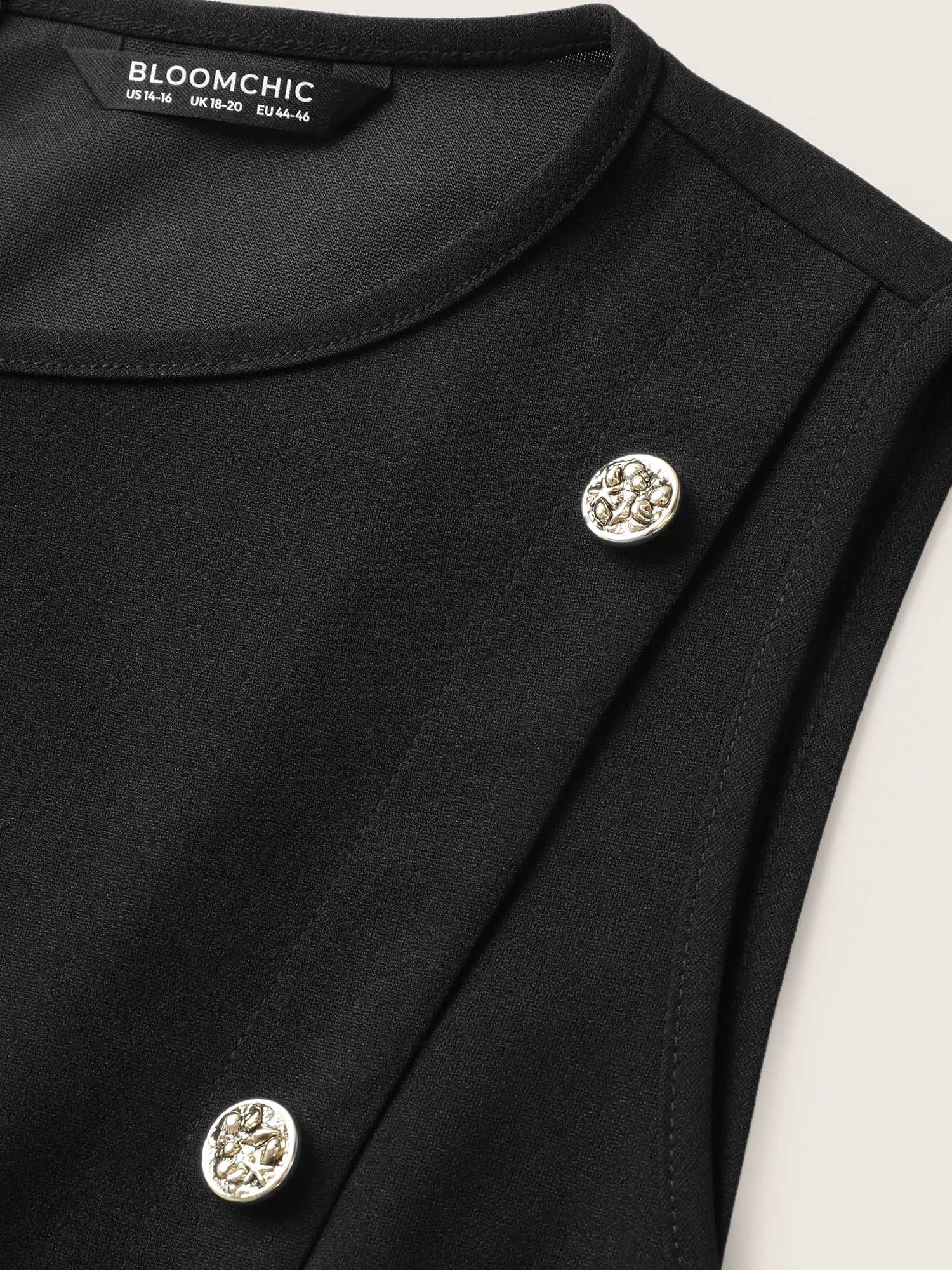 Plain Sleeveless Button Detail Pocket Dress sold by Bloomchic product image thumbnail 5