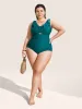 Solid Cut Out Ruffle Trim One Piece Swimsuit sold by Bloomchic