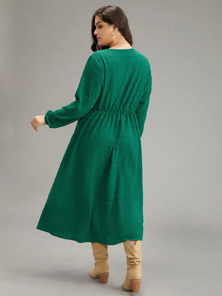 Plain Lace Up Gathered Pocket Dress sold by Bloomchic product image thumbnail 4