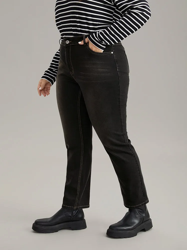 Full Length High Rise Black Wash Jeans sold by Bloomchic product image thumbnail 4