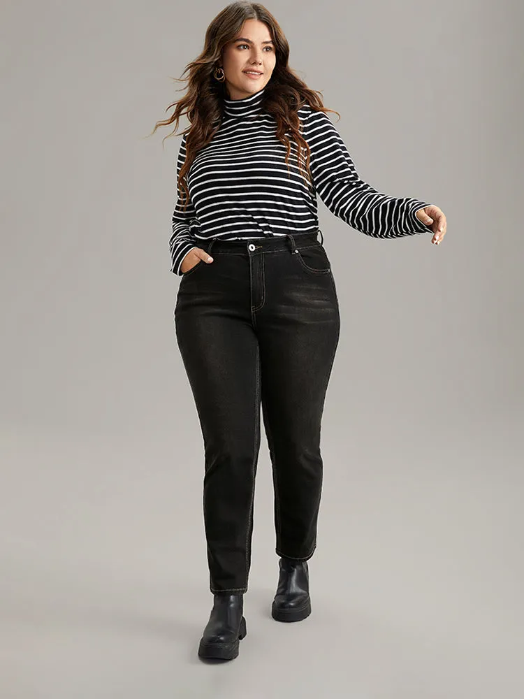 Full Length High Rise Black Wash Jeans sold by Bloomchic product image thumbnail 3