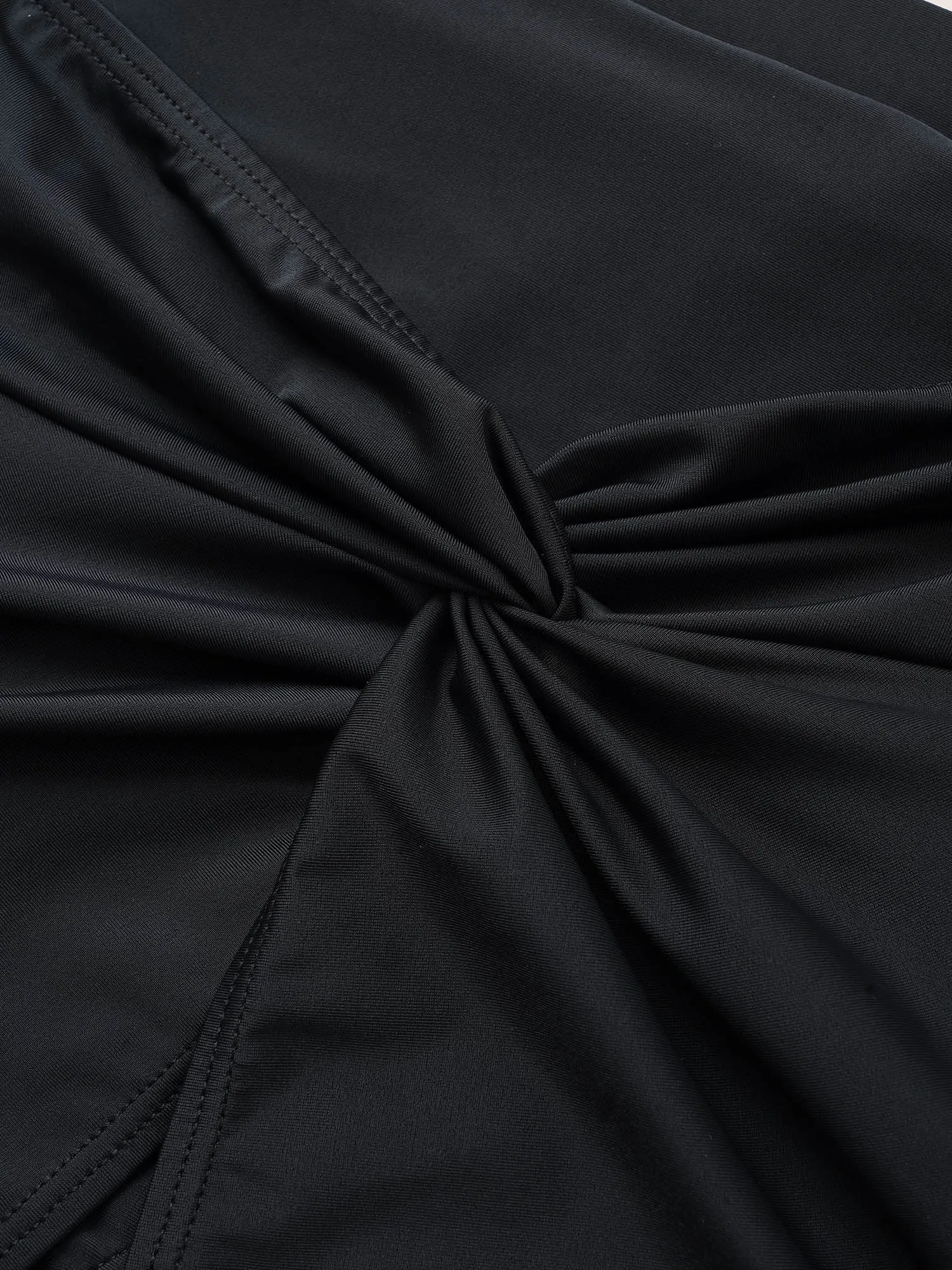 Twist Front Gathered Split Hem Swim Bottom sold by Bloomchic product image thumbnail 5