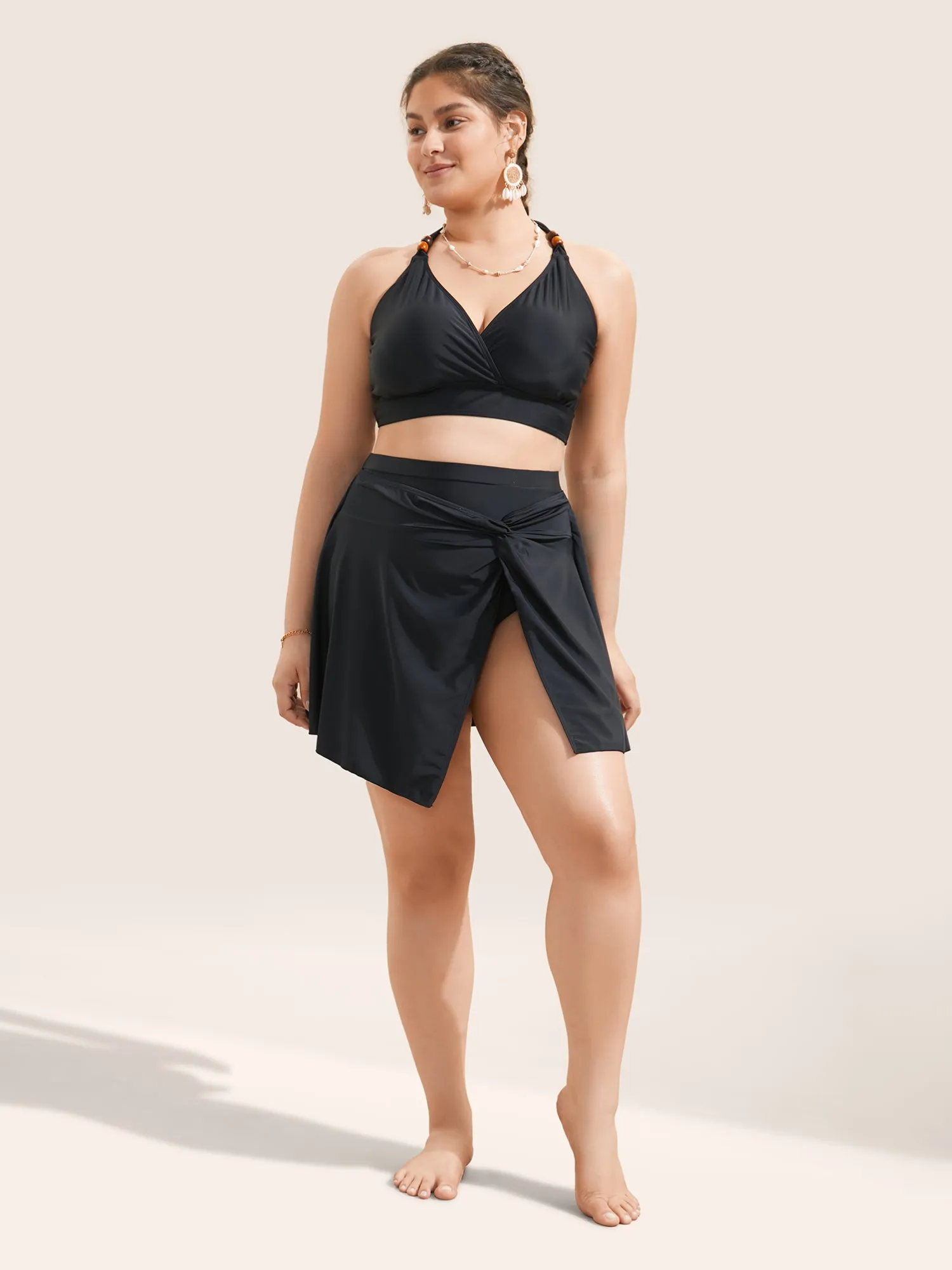 Twist Front Gathered Split Hem Swim Bottom sold by Bloomchic product image thumbnail 3