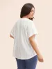 Plain Jacquard Notched Dolman Sleeve T-shirt sold by Bloomchic