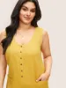 Solid Textured Scoop Neck Patched Pocket Jumpsuit sold by Bloomchic