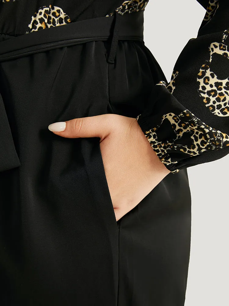 Halloween Skull Print Pocket Elastic Waist Belted Jumpsuit sold by Bloomchic product image thumbnail 5