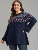 Supersoft Essentials Geometric Bell Sleeve Pullover sold by Bloomchic