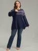 Supersoft Essentials Geometric Bell Sleeve Pullover sold by Bloomchic