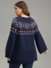 Supersoft Essentials Geometric Bell Sleeve Pullover sold by Bloomchic