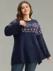 Supersoft Essentials Geometric Bell Sleeve Pullover sold by Bloomchic