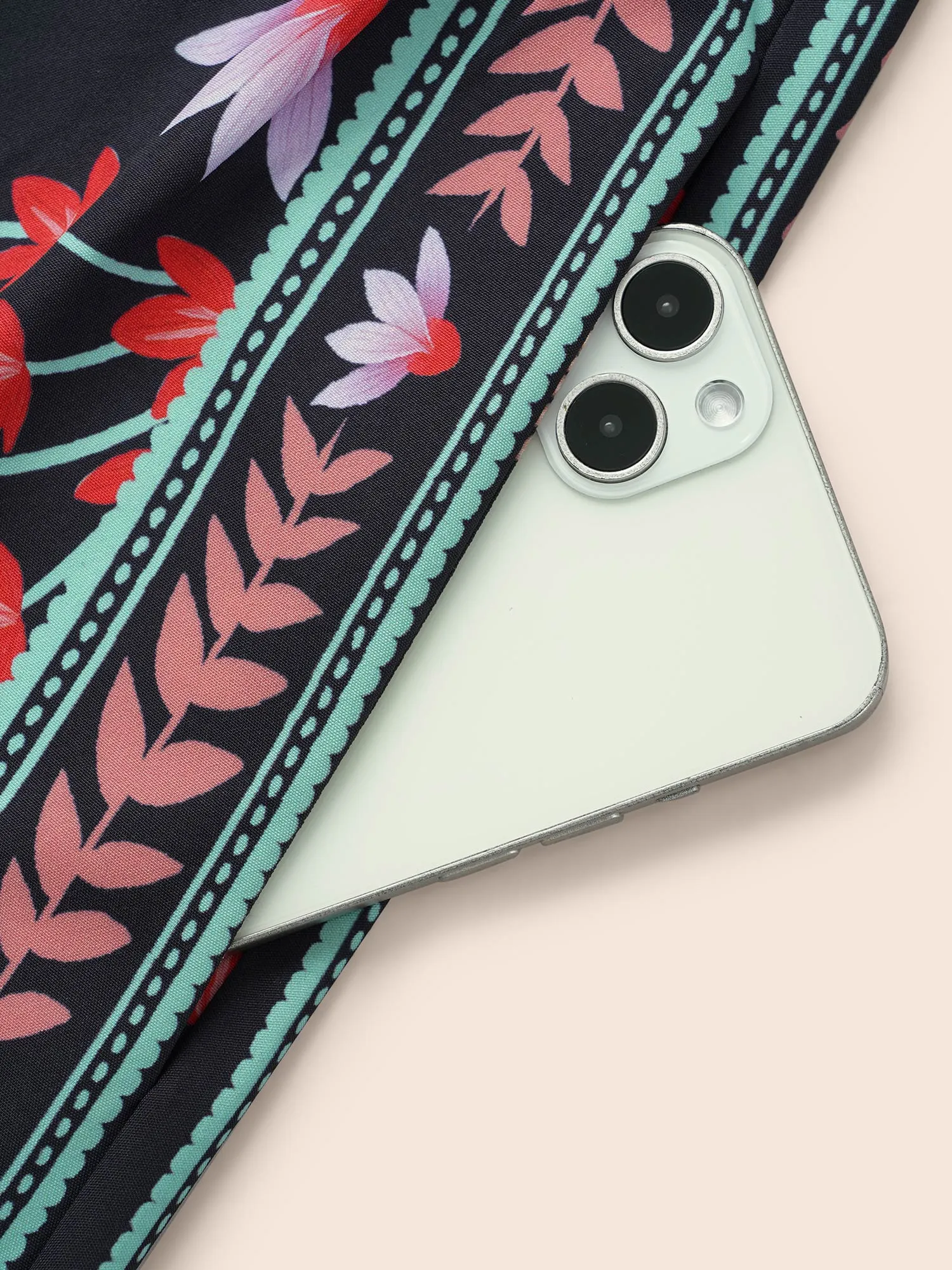 Boho Print Shirred Pocket Midi Dress sold by Bloomchic product image thumbnail 5