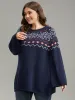 Supersoft Essentials Geometric Bell Sleeve Pullover sold by Bloomchic