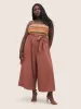 Geometric Embroidered Contrast Belted Wide Leg Jumpsuit sold by Bloomchic