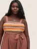 Geometric Embroidered Contrast Belted Wide Leg Jumpsuit sold by Bloomchic