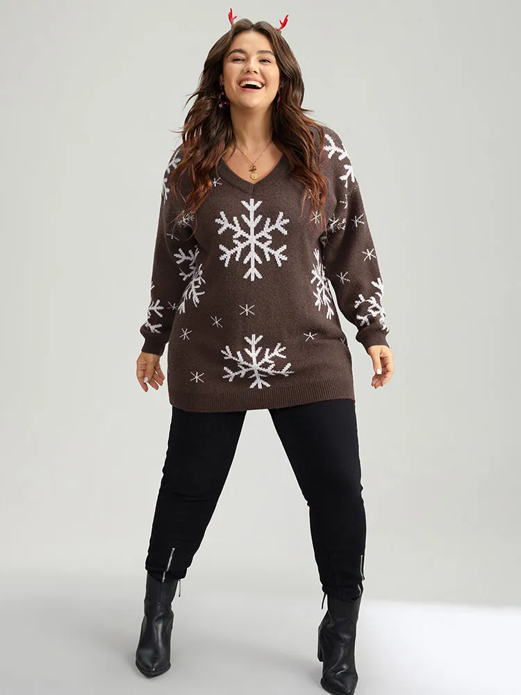 Anti-Pilling Snowflake Print Pullover sold by Bloomchic product image thumbnail 4