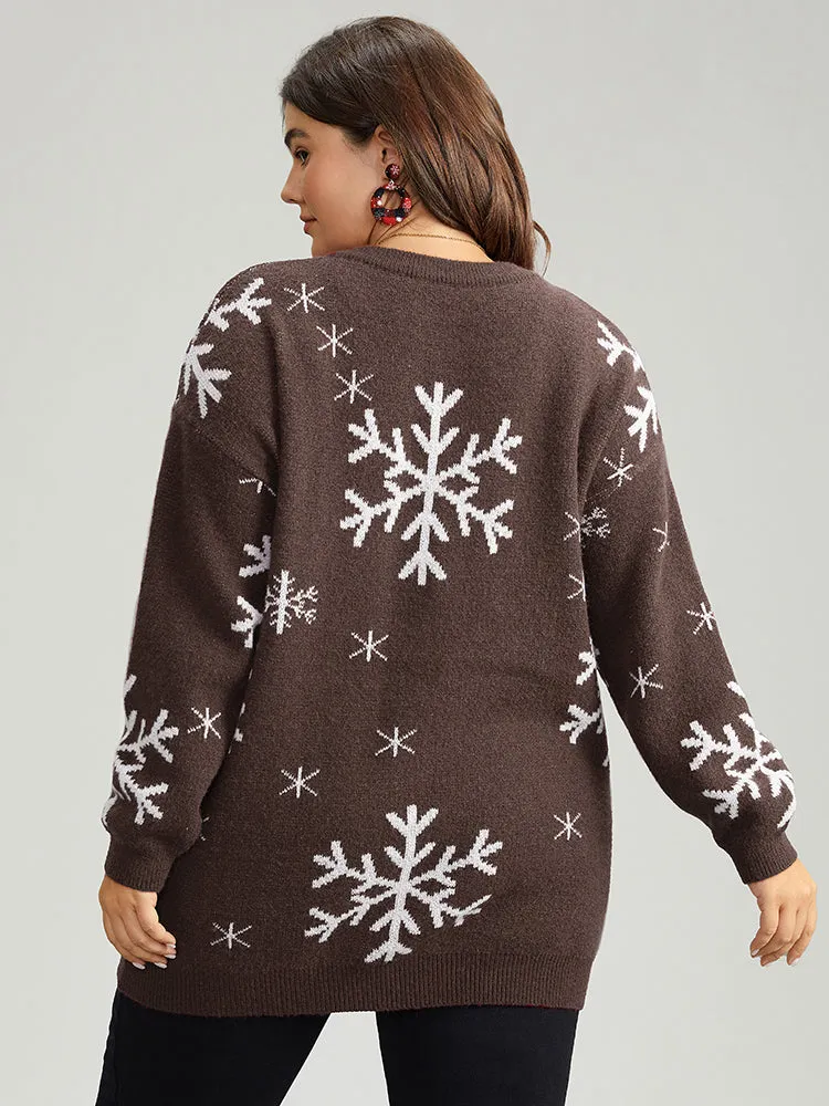 Anti-Pilling Snowflake Print Pullover sold by Bloomchic product image thumbnail 2