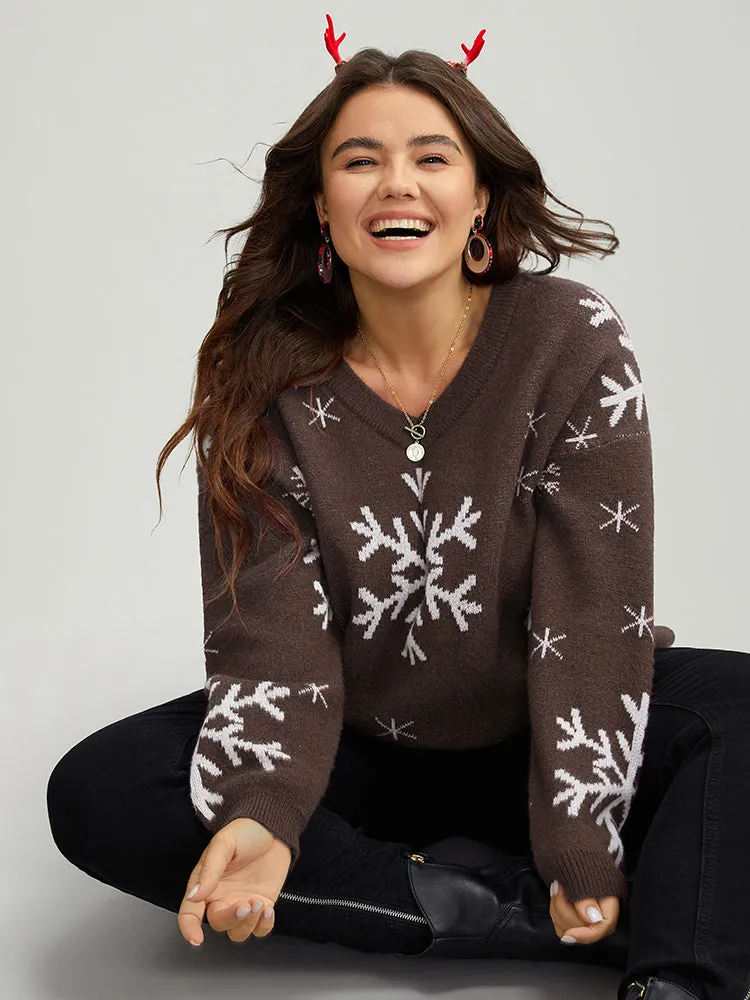 Anti-Pilling Snowflake Print Pullover sold by Bloomchic product image thumbnail 3